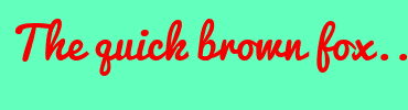 Image with Font Color F40000 and Background Color 63FFBD